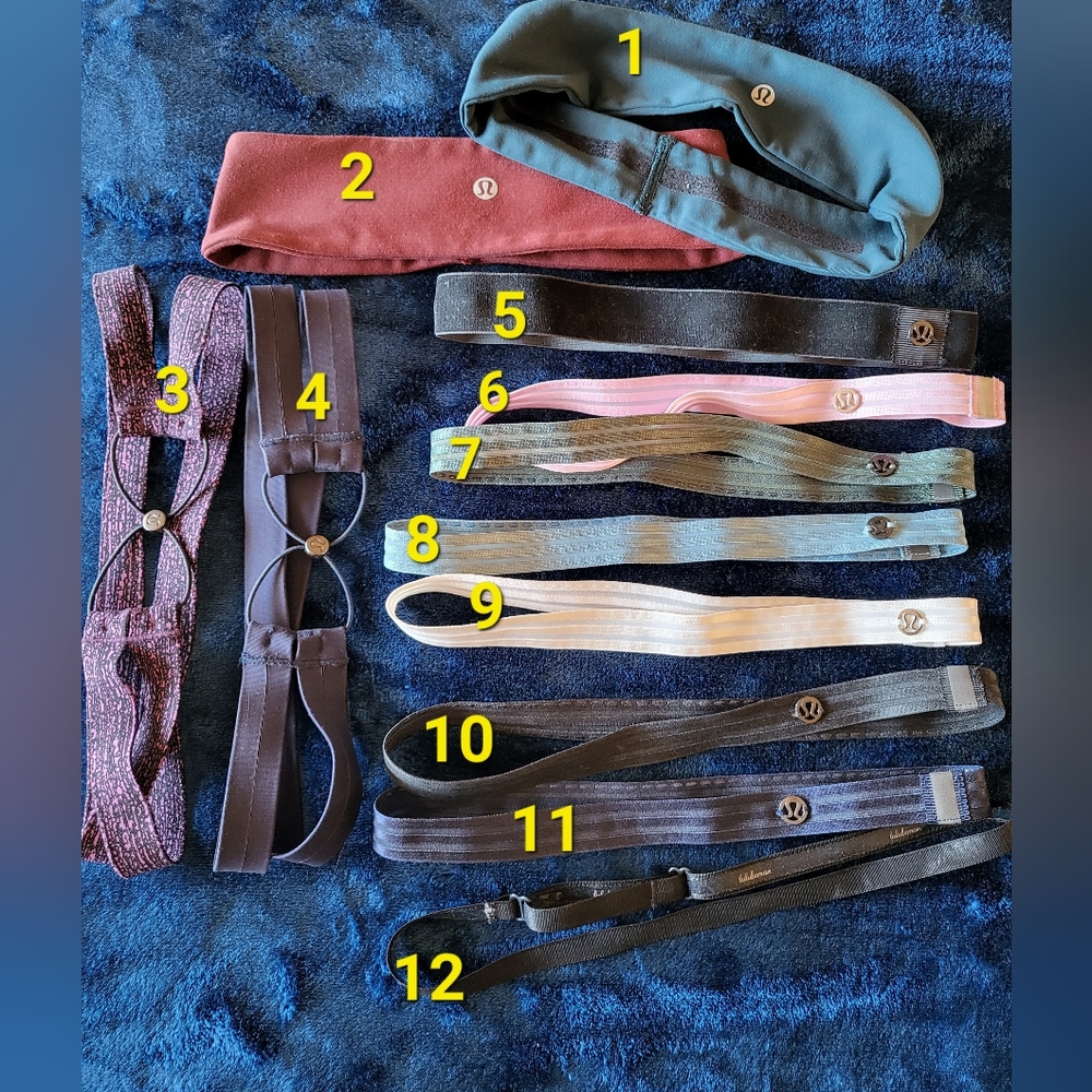 Lot of 12 Lululemon Headbands, $60 for all. Like new condition,  most never worn